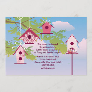 Hanging Bird Houses Moving Faire-part