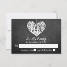 Hanging Coeur Arbre Chalkboard Mariage RSVP