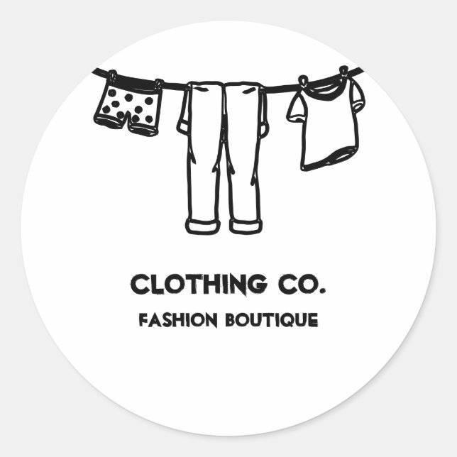 Hanging Dirty Clothes waschen Runder Aufkleber (Vorderseite)