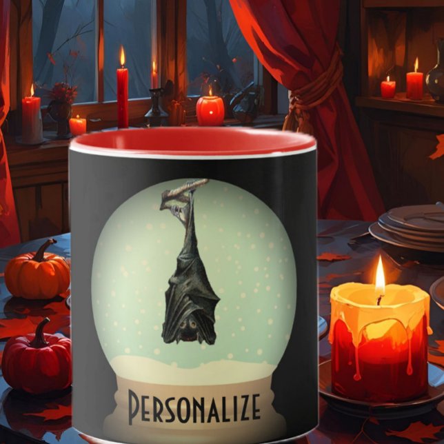Hanging Fledermaus Schneeglobe schwarz Vintage got Tasse (Von Creator hochgeladen)