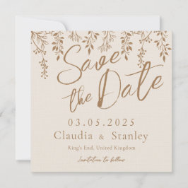 Hanging Florals Foliage Warm Romantic Boho Earthy Save The Date