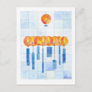 Hanging Hanukkah Candles Feiertagspostkarte