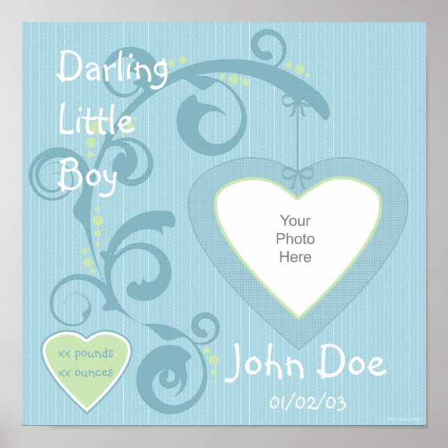 Hanging Heart Boy Scrapbook Page Poster (Vorne)