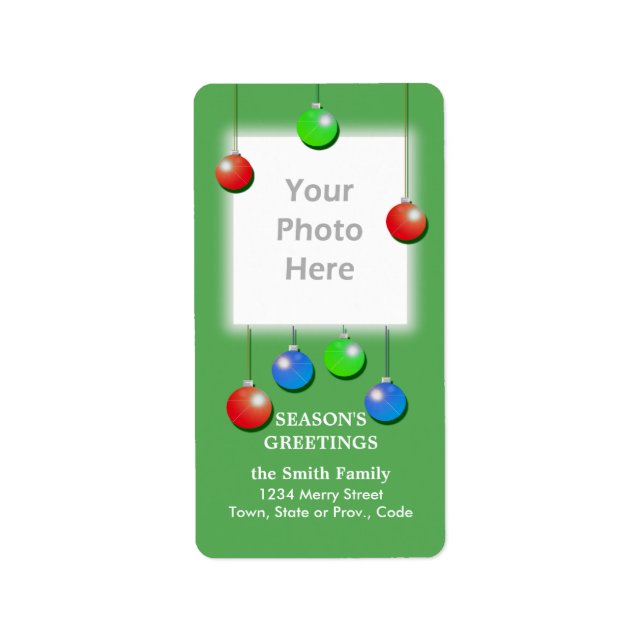 Hanging Holiday Ornaments Tall Foto Adressaufkleber (Vorne)