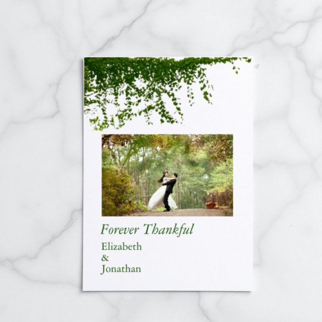 Hanging Ivy Greenery Wedding Dankeskarte (Von Creator hochgeladen)