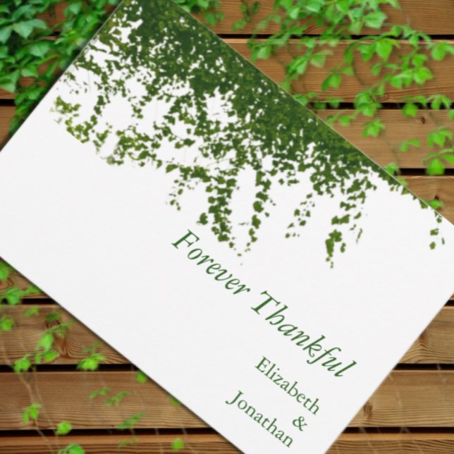 Hanging Ivy Greenery Wedding Dankeskarte (Von Creator hochgeladen)