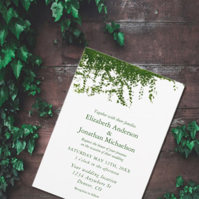 Hanging Ivy Greenery Wedding Einladung (Von Creator hochgeladen)