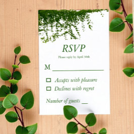 Hanging Ivy Greenery Wedding RSVP Karte