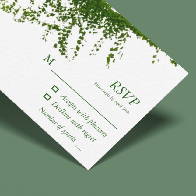Hanging Ivy Greenery Wedding RSVP Karte (Von Creator hochgeladen)