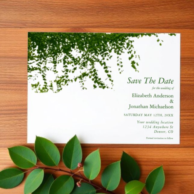 Hanging Ivy Greenery Wedding Save The Date (Von Creator hochgeladen)