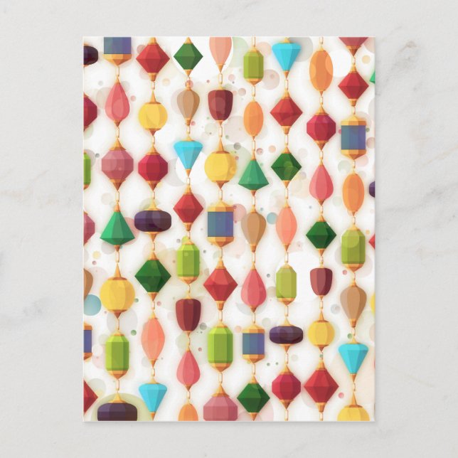 Hanging Jewels Beaded Vorhang Postkarte (Vorderseite)