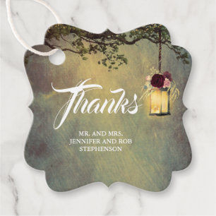 Hanging Lantern Rustic Floral Wedding Vielen Dank Geschenkanhänger