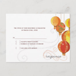 Hanging Lanterns Backyard Wedding RSVP Einladungspostkarte
