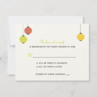 Hanging Lanterns Wedding RSVP Card