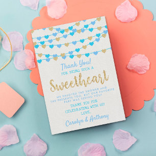 Hanging Liebe Herz Kleine Sweetheart Baby Dusche Dankeskarte