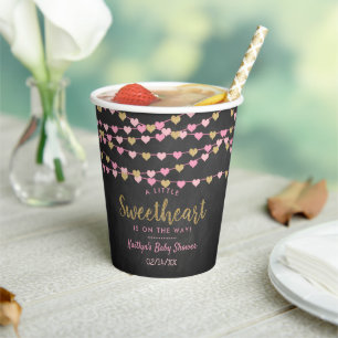 Hanging Liebe Herz Kleine Sweetheart Baby Dusche Pappbecher