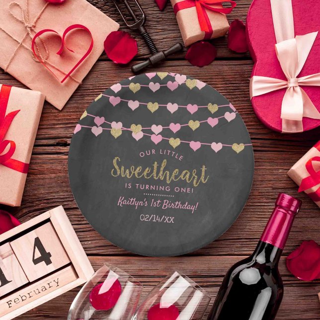 Hanging Liebe Herz Little Sweetheart Geburtstag Pappteller (Von Creator hochgeladen)