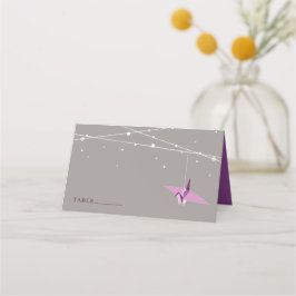 Hanging Lila Origami Paper Cranes asiatische Hochz Platzkarte