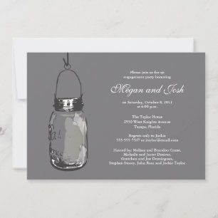 Hanging Mason Jar Engagement Party Einladung
