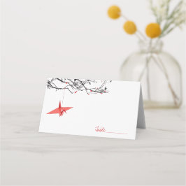 Hanging Red Origami Paper Cranes Asiatische Hochze Platzkarte