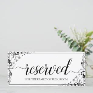 Hanging Reserved Sign Chic Bouquet (Black & Gray