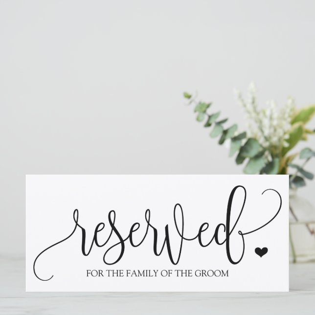 Hanging Reserved Sign | Rustikale Kalligraphie (sc (Stehend Vorderseite)