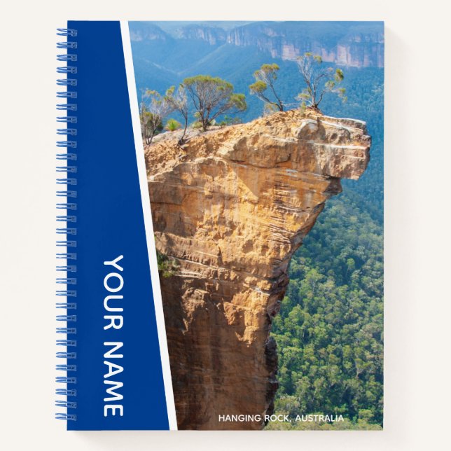 Hanging Rock, Blue Mountains Australia, Blue Notizbuch (Vorderseite)