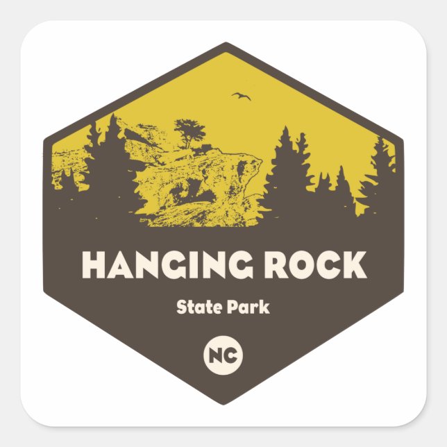 Hanging Rock Staat Park, North Carolina Quadratischer Aufkleber (Vorderseite)