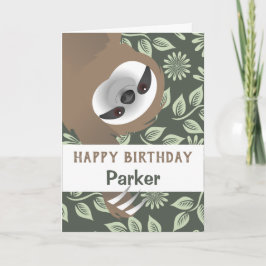 Hanging Sloth Happy Birthday Card Karte
