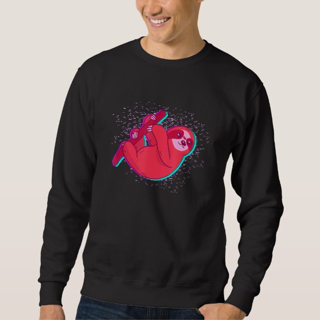 Hanging Sloth Noise Vaporwave Sweatshirt (Vorderseite)