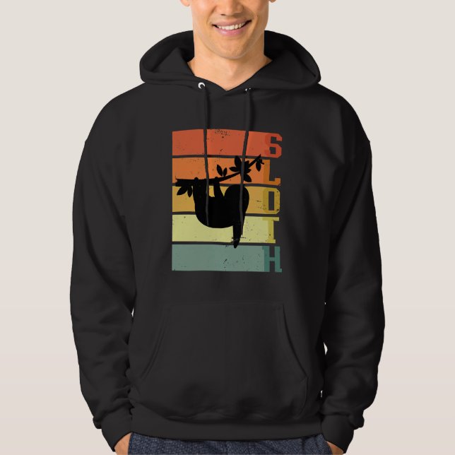 Hanging Sloth Retro Sloth Hoodie (Vorderseite)