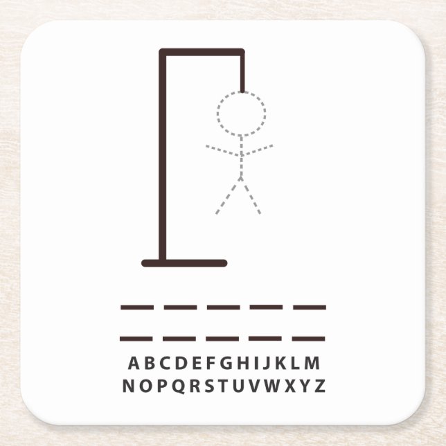 Hangman Game Party Untersetzer (Vorderseite)