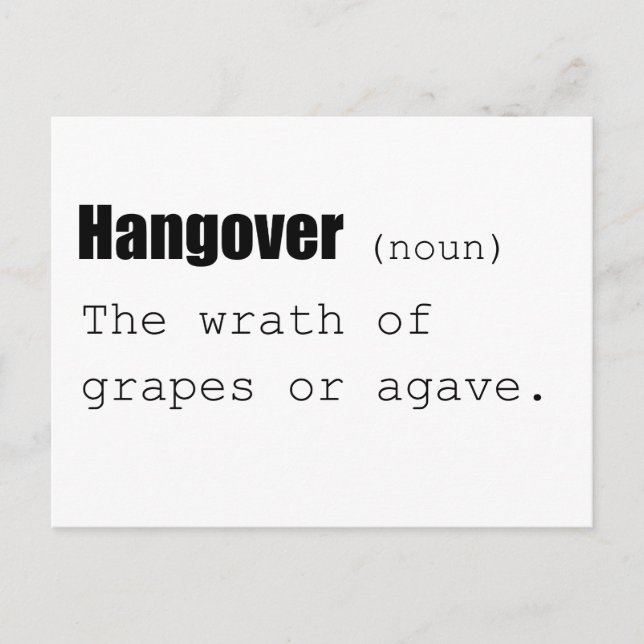 Hangover Definition Funny Postkarte (Vorderseite)