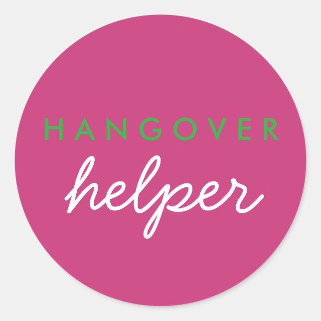 Hangover Helper Favor Sticker (Vorderseite)