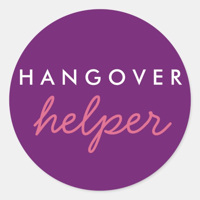 Hangover Helper Wedding Bachelorette Favor Sticker (Vorderseite)