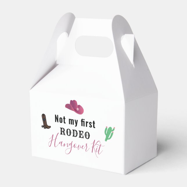 Hangover Kit Austin Texas Cowgirl Bachelorette Geschenkschachtel (Rückseite)