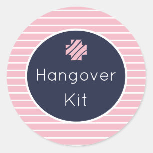 Hangover Kit Rosa und Navy Striping Sticker