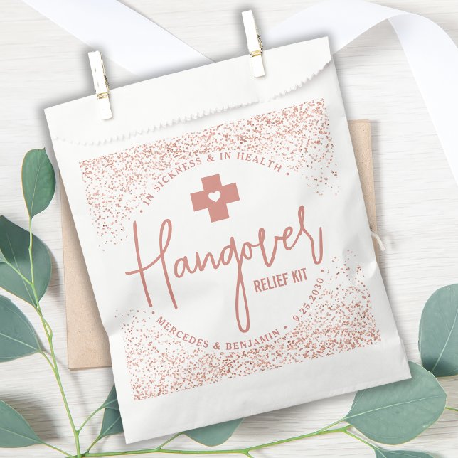Hangover Relief Kit Moderne Rose Gold Wedding Geschenktütchen (Von Creator hochgeladen)