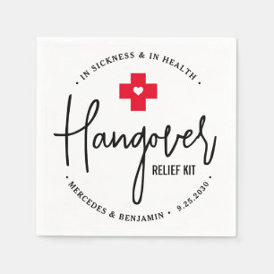 Hangover Relief Kit Personalisierte Gastgeschenk H Serviette
