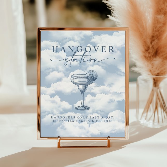 Hangover Station Light Blue Cloud Bachelorette Poster (Von Creator hochgeladen)
