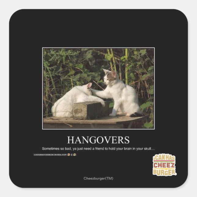 Hangovers Quadratischer Aufkleber (Vorderseite)