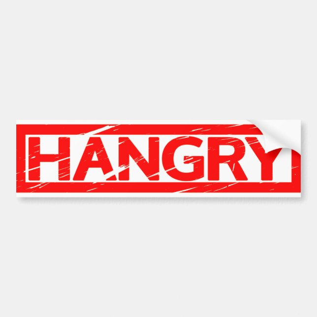 Hangry Briefmarke Autoaufkleber (Vorne)