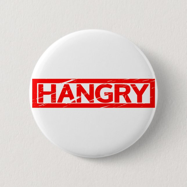 Hangry Briefmarke Button (Vorderseite)