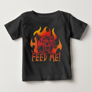 Hangry Cat Fütterte mir Roar Flames Baby T-shirt