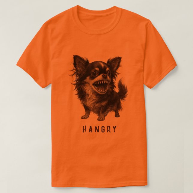 Hangry Chihuahua - Funny Aggressive Wut Beängstige T-Shirt (Design vorne)