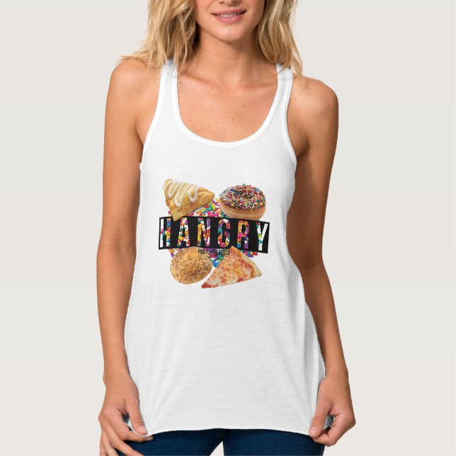 HANGRY-, Flowy Muskel-Behälter Tank Top (Vorderseite)