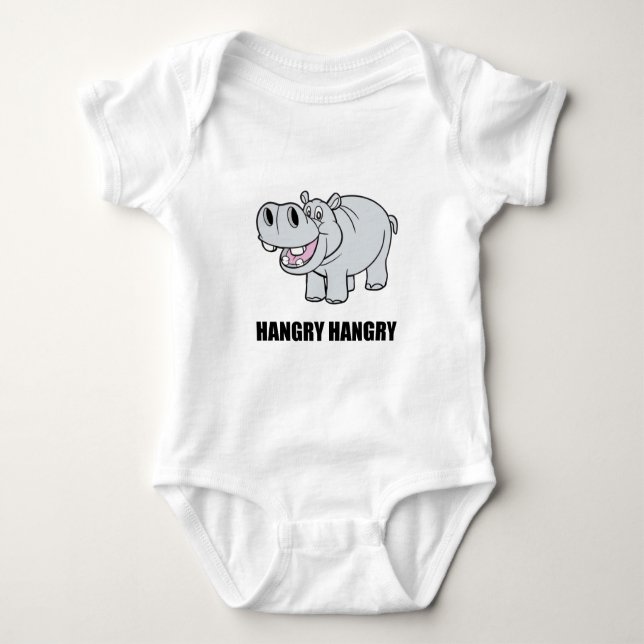 Hangry Flusspferd Baby Strampler (Vorderseite)