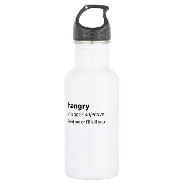 Hangry Funny Dictionary Definition Edelstahlflasche (Vorderseite)