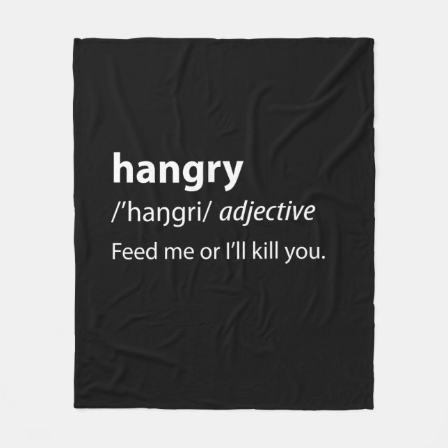 Hangry Funny Dictionary Definition Fleecedecke (Vorderseite)