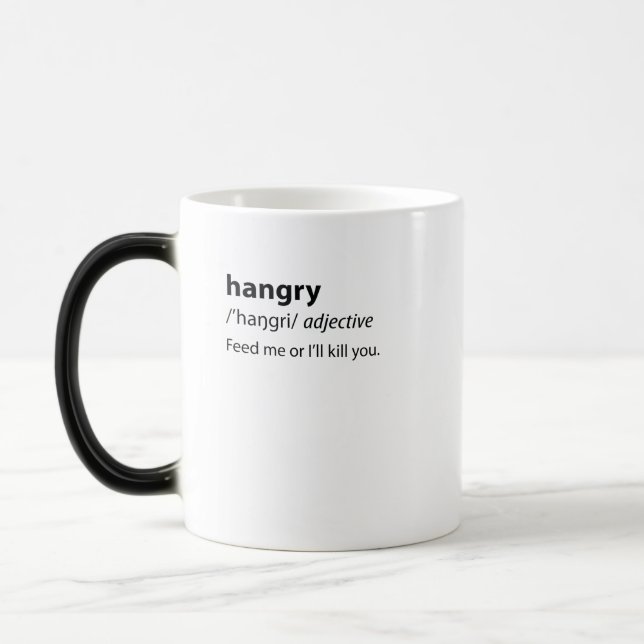 Hangry Funny Dictionary Definition Verwandlungstasse (Links)